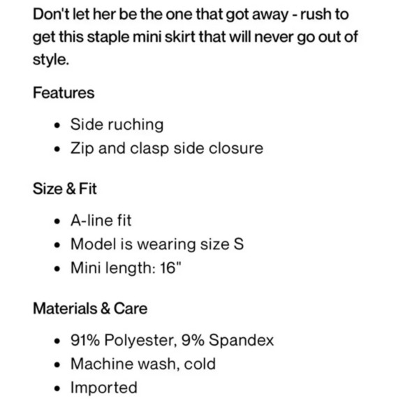 New Dynamite Front Ruched Skirt - Picture 8 of 15